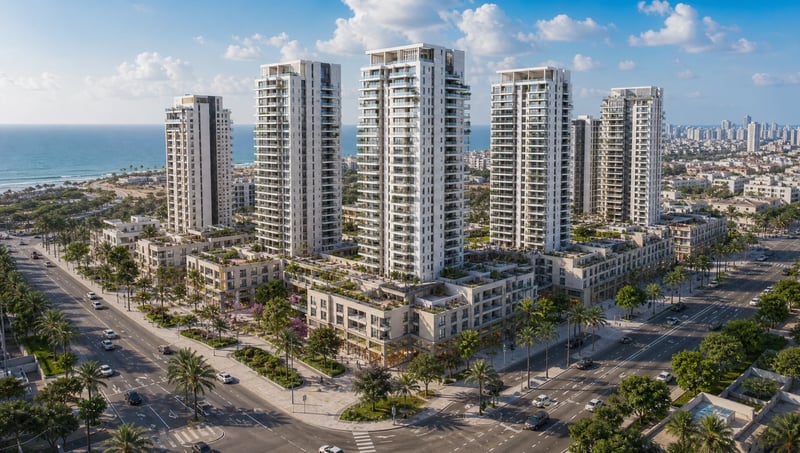 פרויקט פינוי בינוי מתחם צומת פולג בנתניה - 520 יח״ד בתכנון